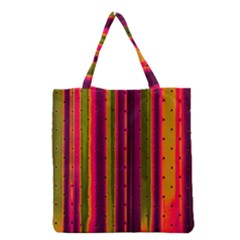 Warped Stripy Dots Grocery Tote Bag by essentialimage365