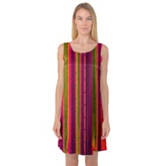 Warped Stripy Dots Sleeveless Satin Nightdress