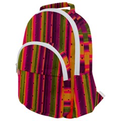 Warped Stripy Dots Rounded Multi Pocket Backpack by essentialimage365