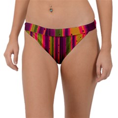 Warped Stripy Dots Band Bikini Bottom