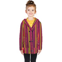 Warped Stripy Dots Kids  Double Breasted Button Coat by essentialimage365