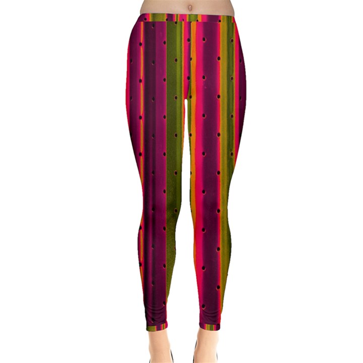 Warped Stripy Dots Inside Out Leggings