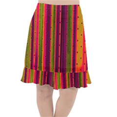 Warped Stripy Dots Fishtail Chiffon Skirt by essentialimage365