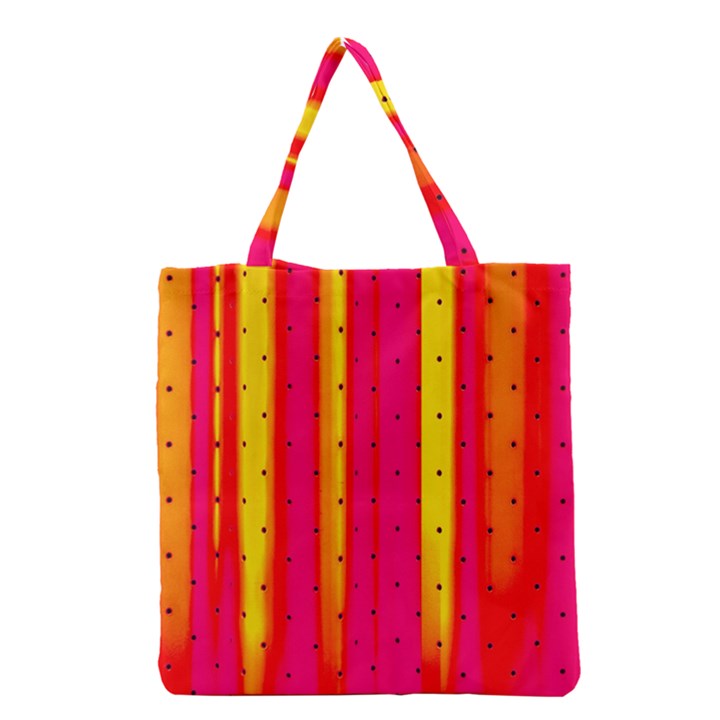 Warped Stripy Dots Grocery Tote Bag