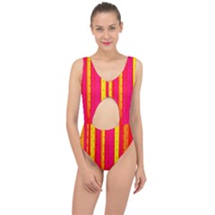 Warped Stripy Dots Center Cut Out Swimsuit by essentialimage365