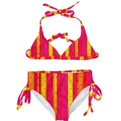 Warped Stripy Dots Kids  Classic Bikini Set by essentialimage365