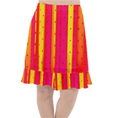 Warped Stripy Dots Fishtail Chiffon Skirt by essentialimage365