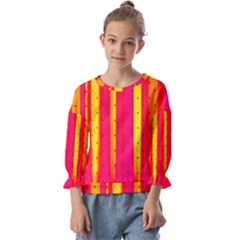 Warped Stripy Dots Kids  Cuff Sleeve Top