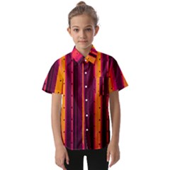 Warped Stripy Dots Kids  Short Sleeve Shirt