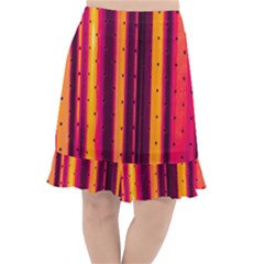 Warped Stripy Dots Fishtail Chiffon Skirt by essentialimage365