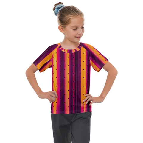 Warped Stripy Dots Kids  Mesh Piece Tee by essentialimage365