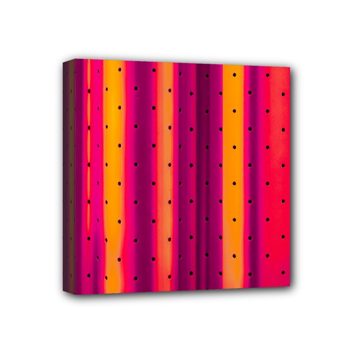 Warped Stripy Dots Mini Canvas 4  x 4  (Stretched)