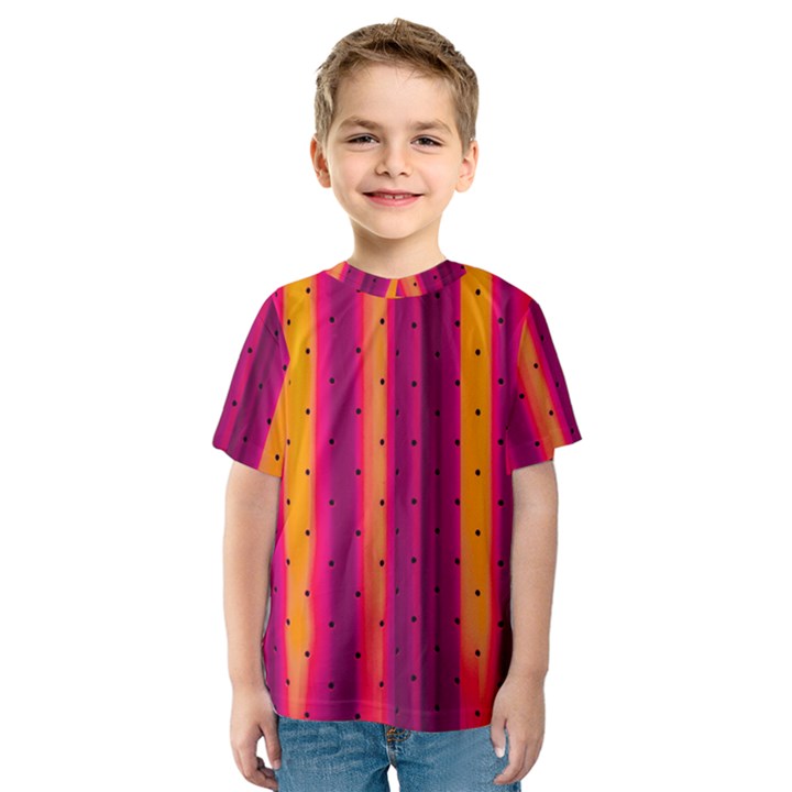 Warped Stripy Dots Kids  Sport Mesh Tee