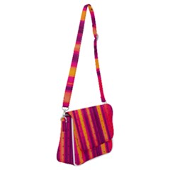 Warped Stripy Dots Shoulder Bag with Back Zipper