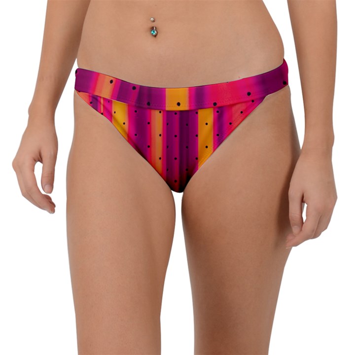 Warped Stripy Dots Band Bikini Bottom