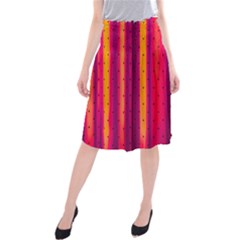 Warped Stripy Dots Midi Beach Skirt