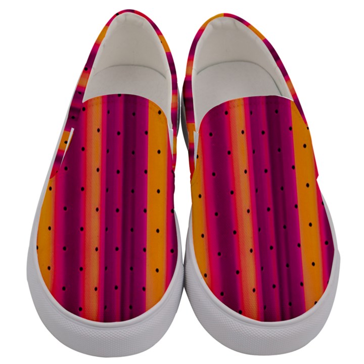 Warped Stripy Dots Men s Canvas Slip Ons