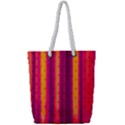 Warped Stripy Dots Full Print Rope Handle Tote (Small) View1