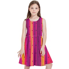 Warped Stripy Dots Kids  Skater Dress