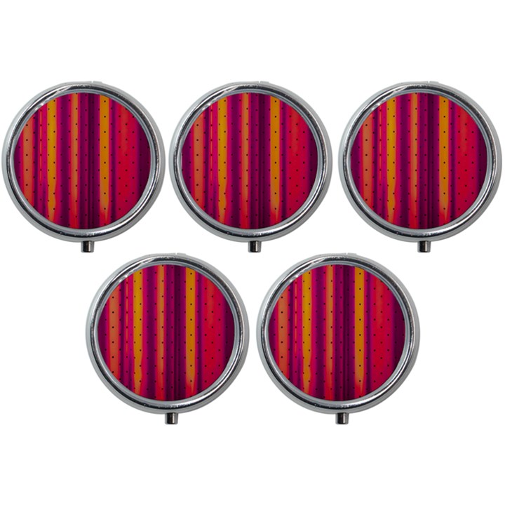 Warped Stripy Dots Mini Round Pill Box (Pack of 5)