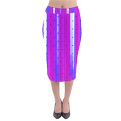 Warped Stripy Dots Velvet Midi Pencil Skirt by essentialimage365