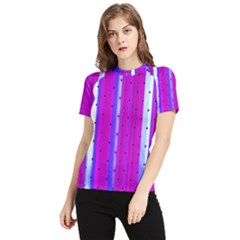 Warped Stripy Dots Women s Short Sleeve Rash Guard by essentialimage365