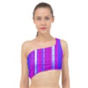 Warped Stripy Dots Spliced Up Bikini Top  View1