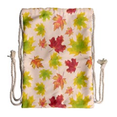 Bright Autumn Leaves Drawstring Bag (large) by SychEva