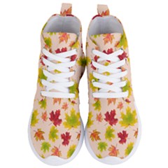 Bright Autumn Leaves Women s Lightweight High Top Sneakers by SychEva