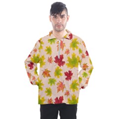 Bright Autumn Leaves Men s Half Zip Pullover by SychEva