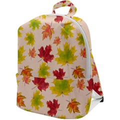 Bright Autumn Leaves Zip Up Backpack by SychEva