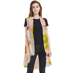 Bright Autumn Leaves Sleeveless Chiffon Waistcoat Shirt