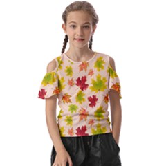 Bright Autumn Leaves Kids  Butterfly Cutout Tee