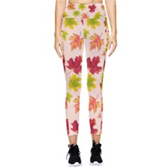 Bright Autumn Leaves Pocket Leggings  by SychEva