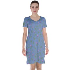 Curly Flowers Short Sleeve Nightdress by SychEva