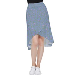 Curly Flowers Frill Hi Low Chiffon Skirt by SychEva