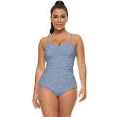 Curly Flowers Retro Full Coverage Swimsuit by SychEva