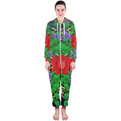 A Island Of Roses In The Calm Sea Hooded Jumpsuit (Ladies) 