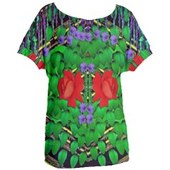 A Island Of Roses In The Calm Sea Women s Oversized Tee