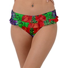 A Island Of Roses In The Calm Sea Frill Bikini Bottom