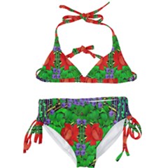 A Island Of Roses In The Calm Sea Kids  Classic Bikini Set