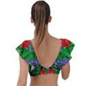 A Island Of Roses In The Calm Sea Plunge Frill Sleeve Bikini Top View2