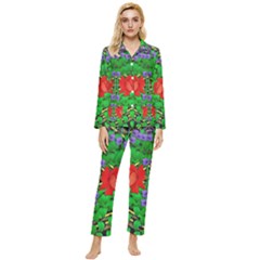 A Island Of Roses In The Calm Sea Womens  Long Sleeve Pocket Pajamas Set