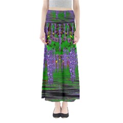 A Island Of Flowers In The Calm Sea Full Length Maxi Skirt