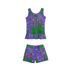 A Island Of Flowers In The Calm Sea Kids  Boyleg Swimsuit by pepitasart