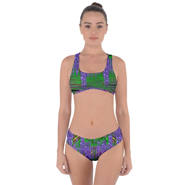 A Island Of Flowers In The Calm Sea Criss Cross Bikini Set