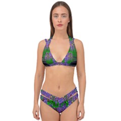 A Island Of Flowers In The Calm Sea Double Strap Halter Bikini Set by pepitasart