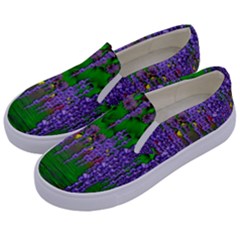 A Island Of Flowers In The Calm Sea Kids  Canvas Slip Ons by pepitasart