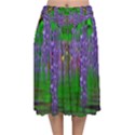 A Island Of Flowers In The Calm Sea Velvet Flared Midi Skirt View1