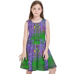 A Island Of Flowers In The Calm Sea Kids  Skater Dress by pepitasart